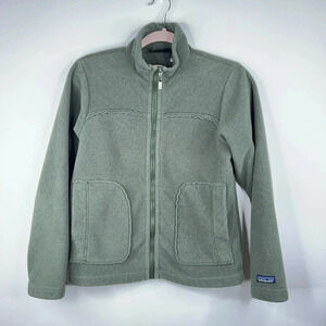 Vintage Patagonia Windzone Jacket Green Synchilla Ruffle Zip Front Fleece USA XS